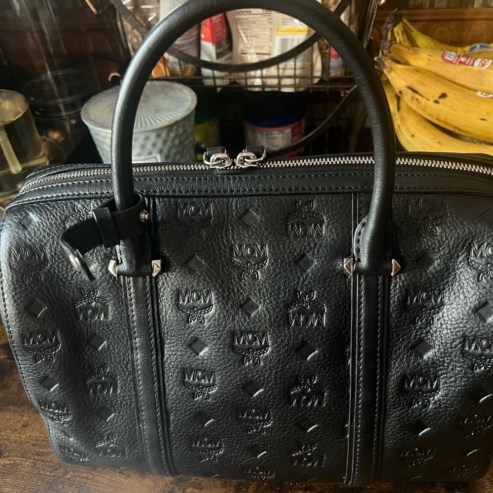 MCM LEATHER BOSTON BAG